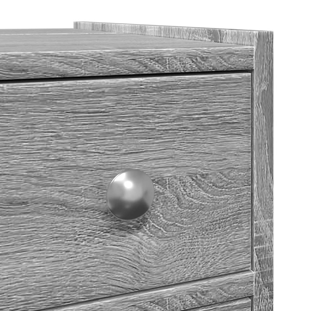 Badkamerkast smal met wielen bewerkt hout grijs sonoma eiken is nu te koop bij PeponiXL, paradijselijk wonen!