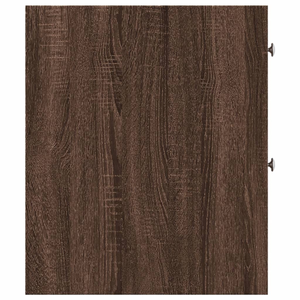 Badkamerkast smal met wielen bewerkt hout bruin eikenkleurig is nu te koop bij PeponiXL, paradijselijk wonen!