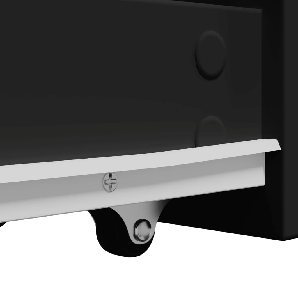 Badkamerkast smal met wielen bewerkt hout zwart is nu te koop bij PeponiXL, paradijselijk wonen!