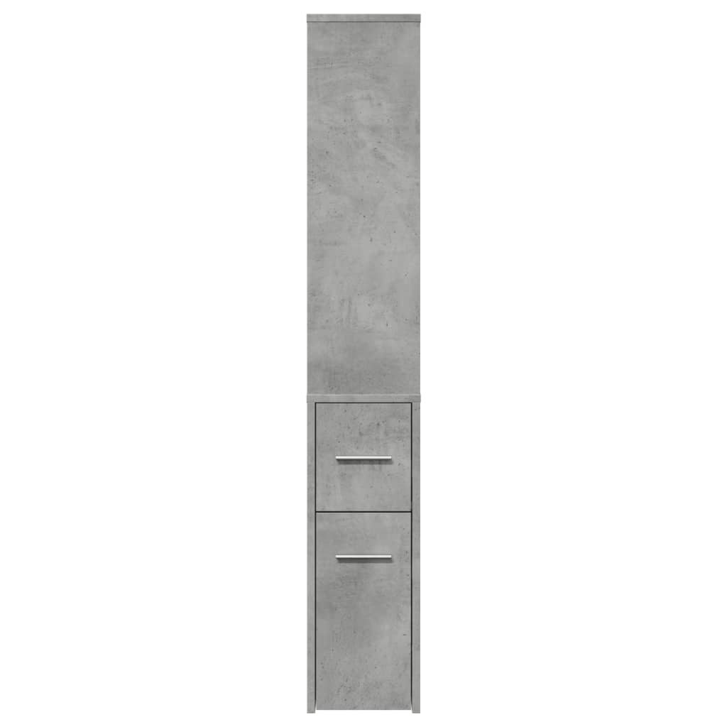 Badkamerkast smal met wielen bewerkt hout betongrijs is nu te koop bij PeponiXL, paradijselijk wonen!