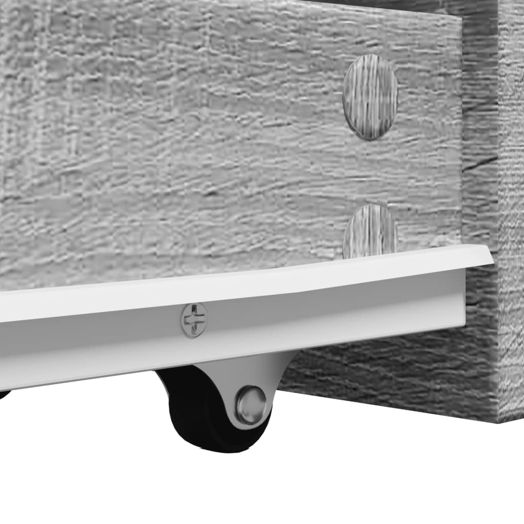 Badkamerkast smal met wielen bewerkt hout grijs sonoma eiken is nu te koop bij PeponiXL, paradijselijk wonen!