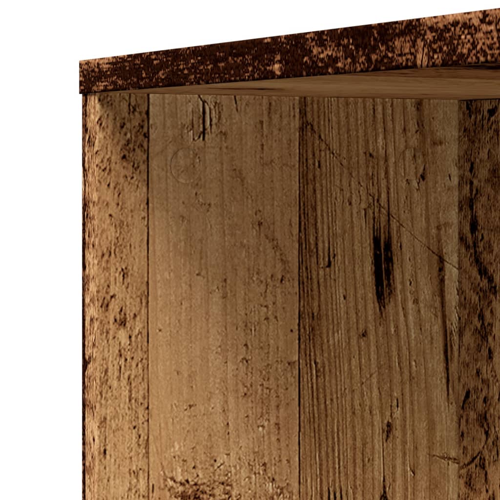 Badkamerkast smal met wielen bewerkt hout oud houtkleurig is nu te koop bij PeponiXL, paradijselijk wonen!