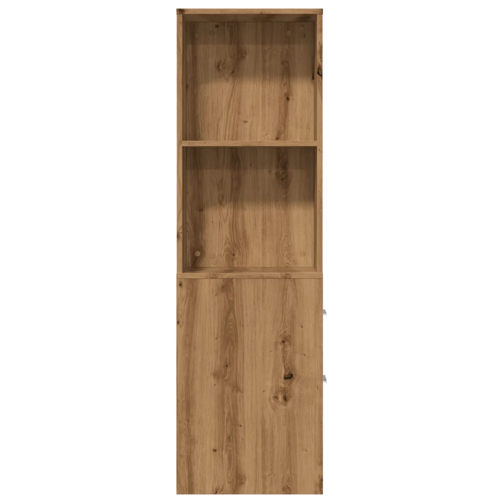 Badkamerkast smal met wielen bewerkt hout artisanaal eikenkleur is nu te koop bij PeponiXL, paradijselijk wonen!