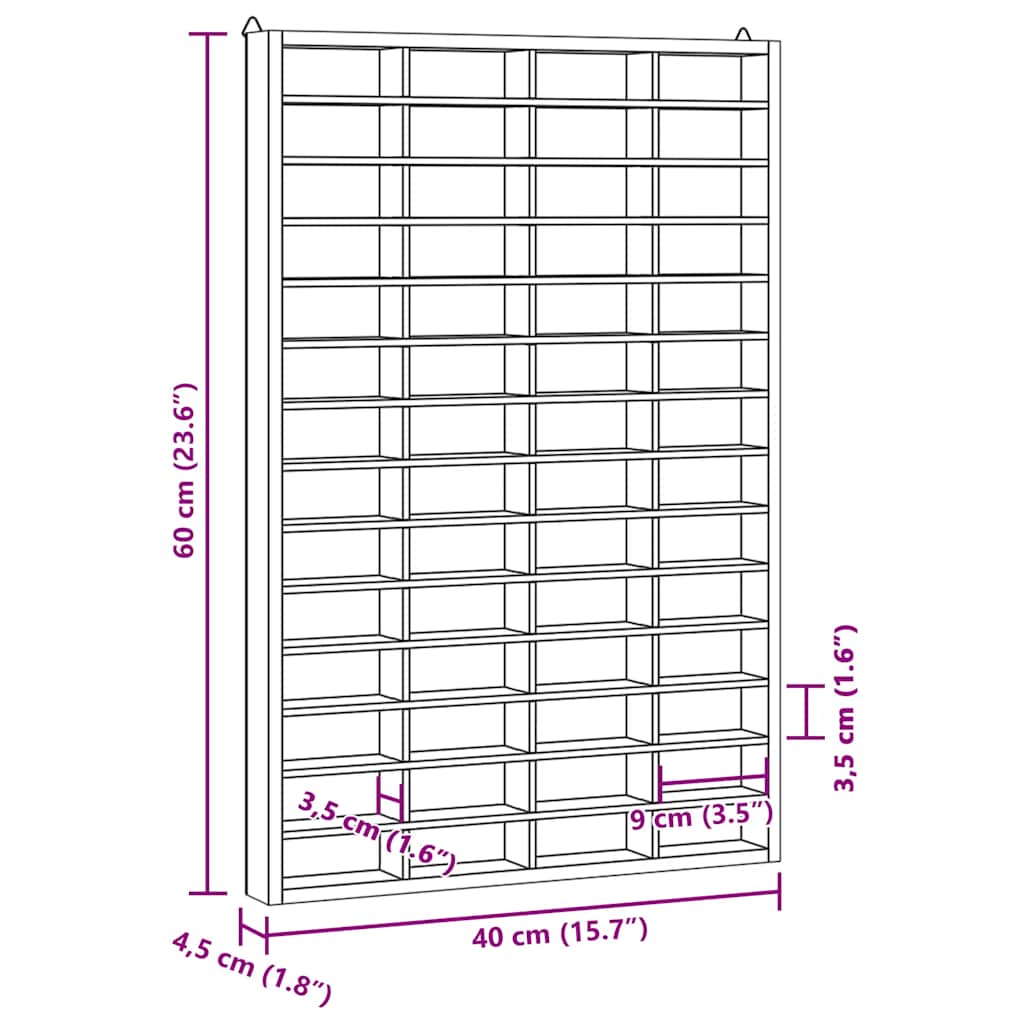 Houten Verzamelaarsvitrine met 56 Vakken 40x4,5x60cm is nu te koop bij PeponiXL, paradijselijk wonen!