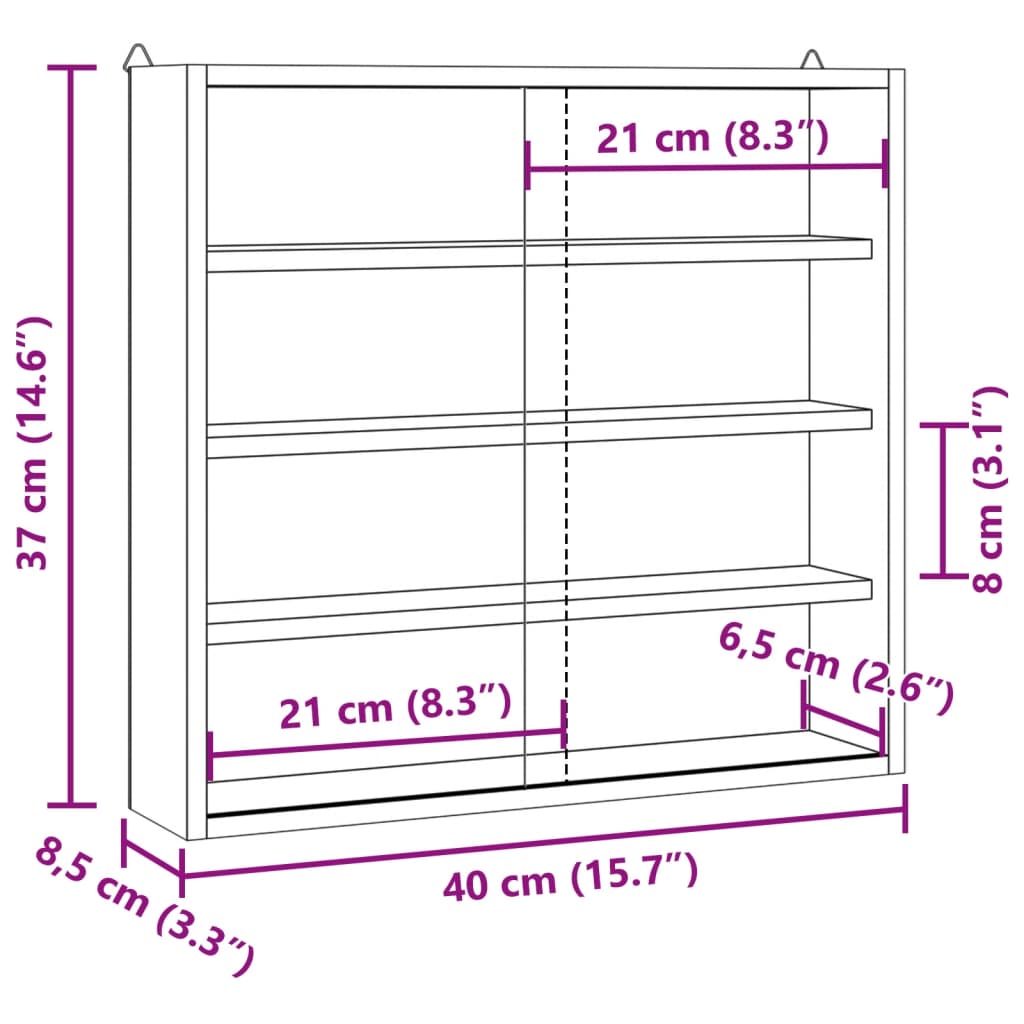 Houten verzamelvitrine met deuren 40x8,5x37 cm is nu te koop bij PeponiXL, paradijselijk wonen!