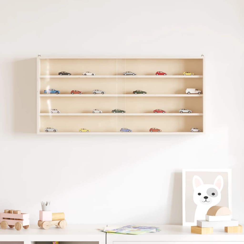 Houten vitrinekast met deuren 80x8,5x37cm is nu te koop bij PeponiXL, paradijselijk wonen!