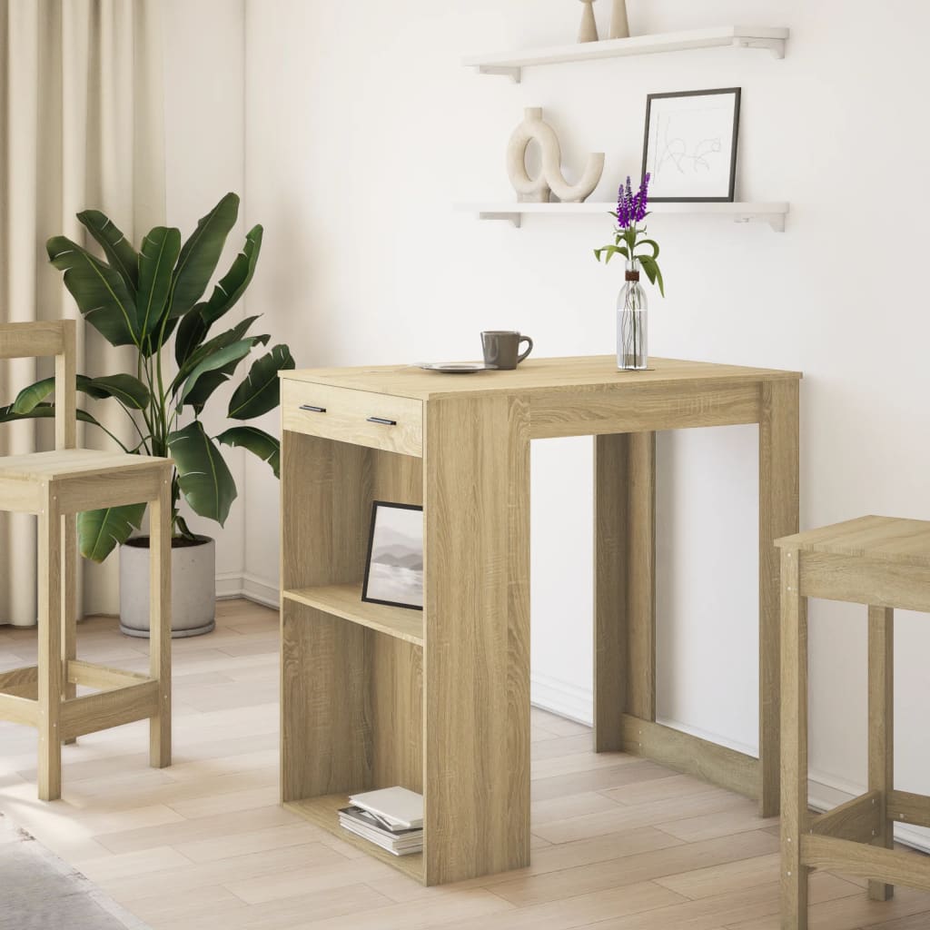 Bartafel 102x70x103,5 cm bewerkt hout sonoma eikenkleurig is nu te koop bij PeponiXL, paradijselijk wonen!