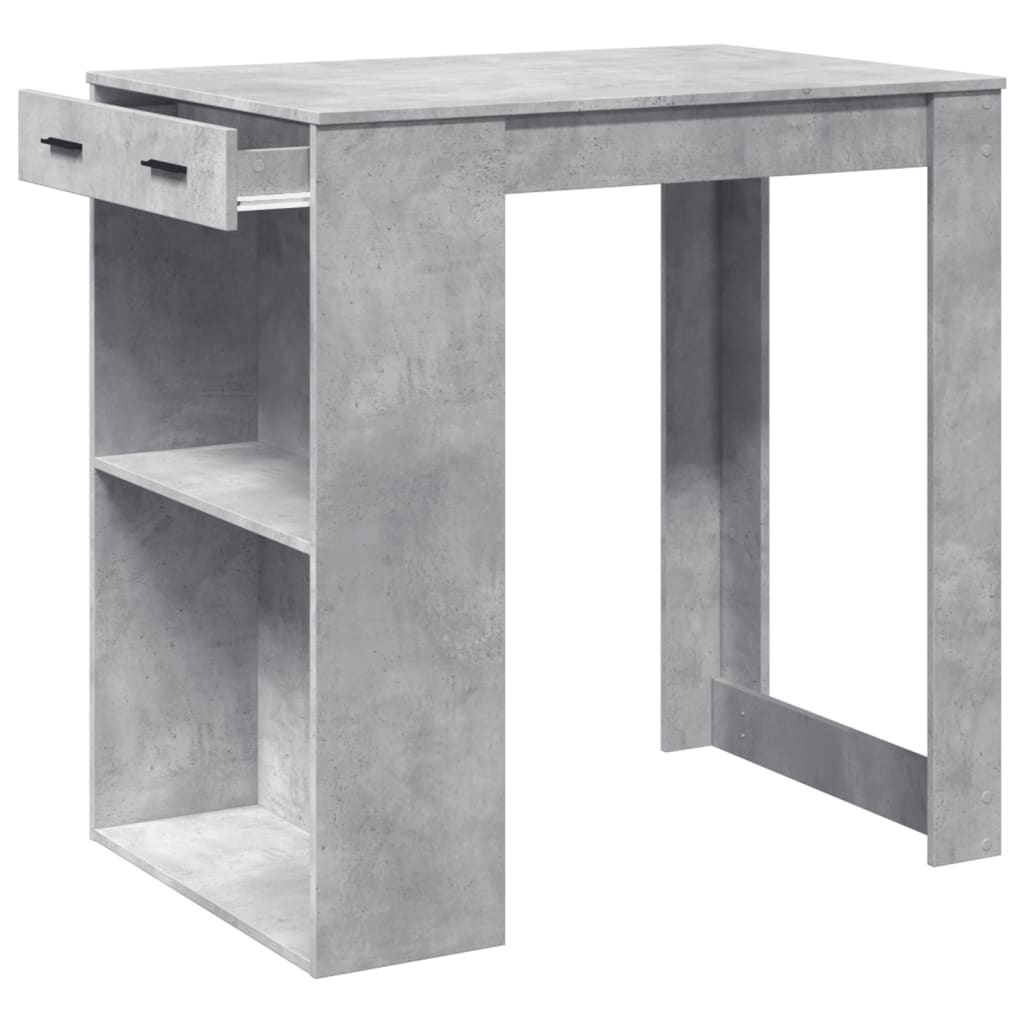 Bartafel 102x70x103,5 cm bewerkt hout betongrijs is nu te koop bij PeponiXL, paradijselijk wonen!