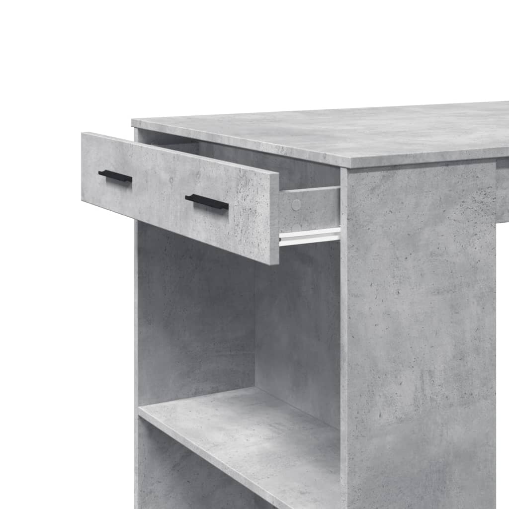 Bartafel 102x70x103,5 cm bewerkt hout betongrijs is nu te koop bij PeponiXL, paradijselijk wonen!