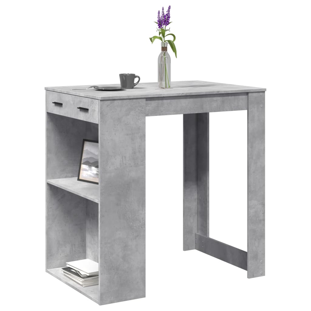 Bartafel 102x70x103,5 cm bewerkt hout betongrijs is nu te koop bij PeponiXL, paradijselijk wonen!