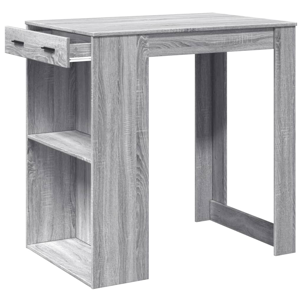 Bartafel 102x70x103,5 cm bewerkt hout grijs sonoma eikenkleur is nu te koop bij PeponiXL, paradijselijk wonen!