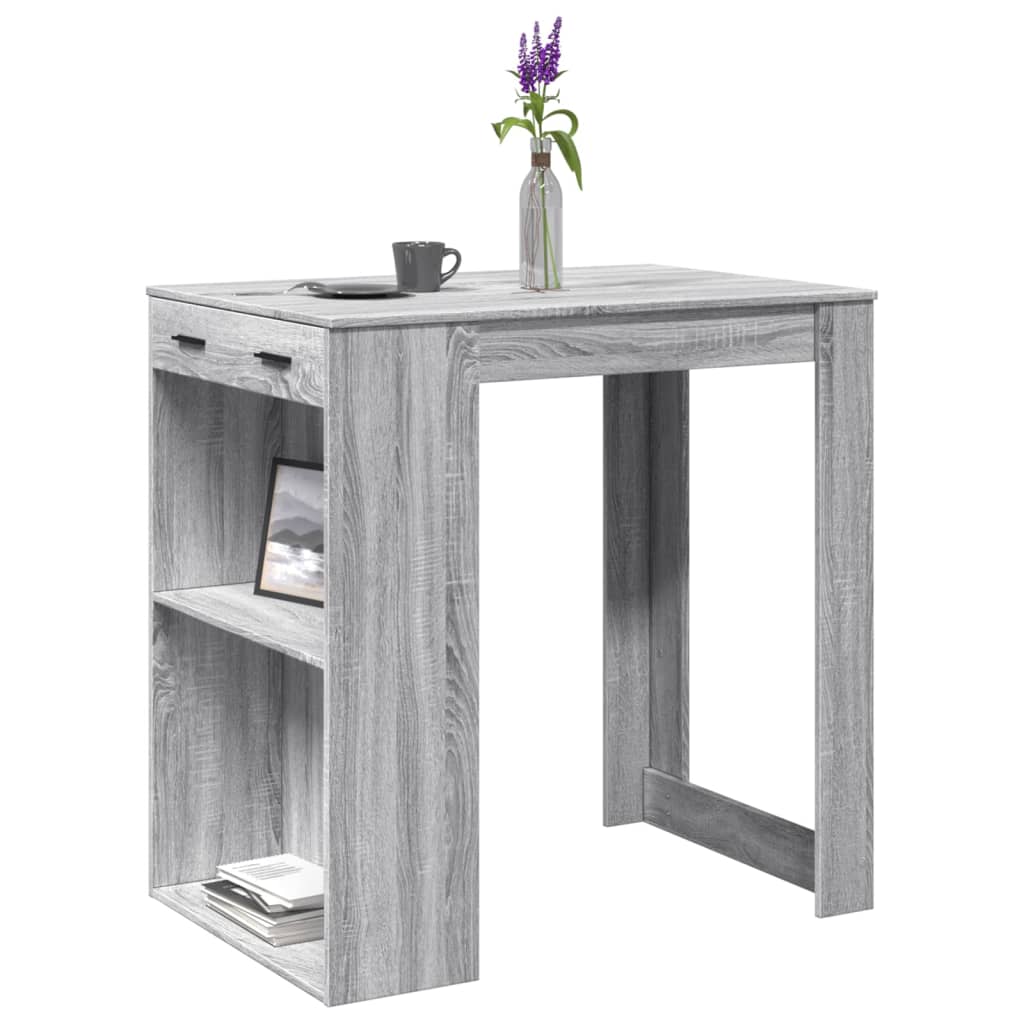 Bartafel 102x70x103,5 cm bewerkt hout grijs sonoma eikenkleur is nu te koop bij PeponiXL, paradijselijk wonen!