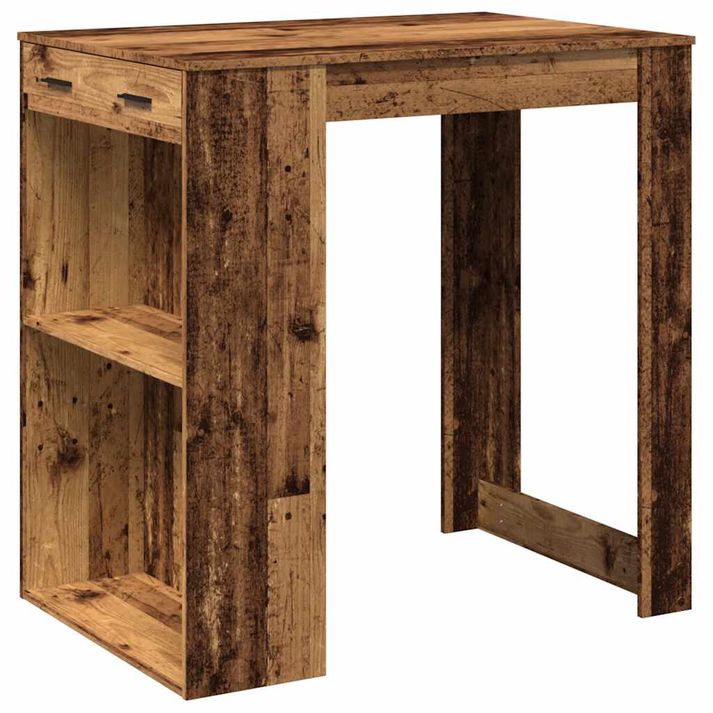 Bartafel 102x70x103,5 cm bewerkt hout oud houtkleurig is nu te koop bij PeponiXL, paradijselijk wonen!