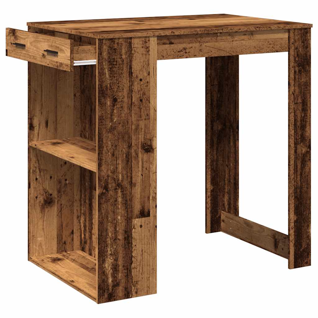 Bartafel 102x70x103,5 cm bewerkt hout oud houtkleurig is nu te koop bij PeponiXL, paradijselijk wonen!