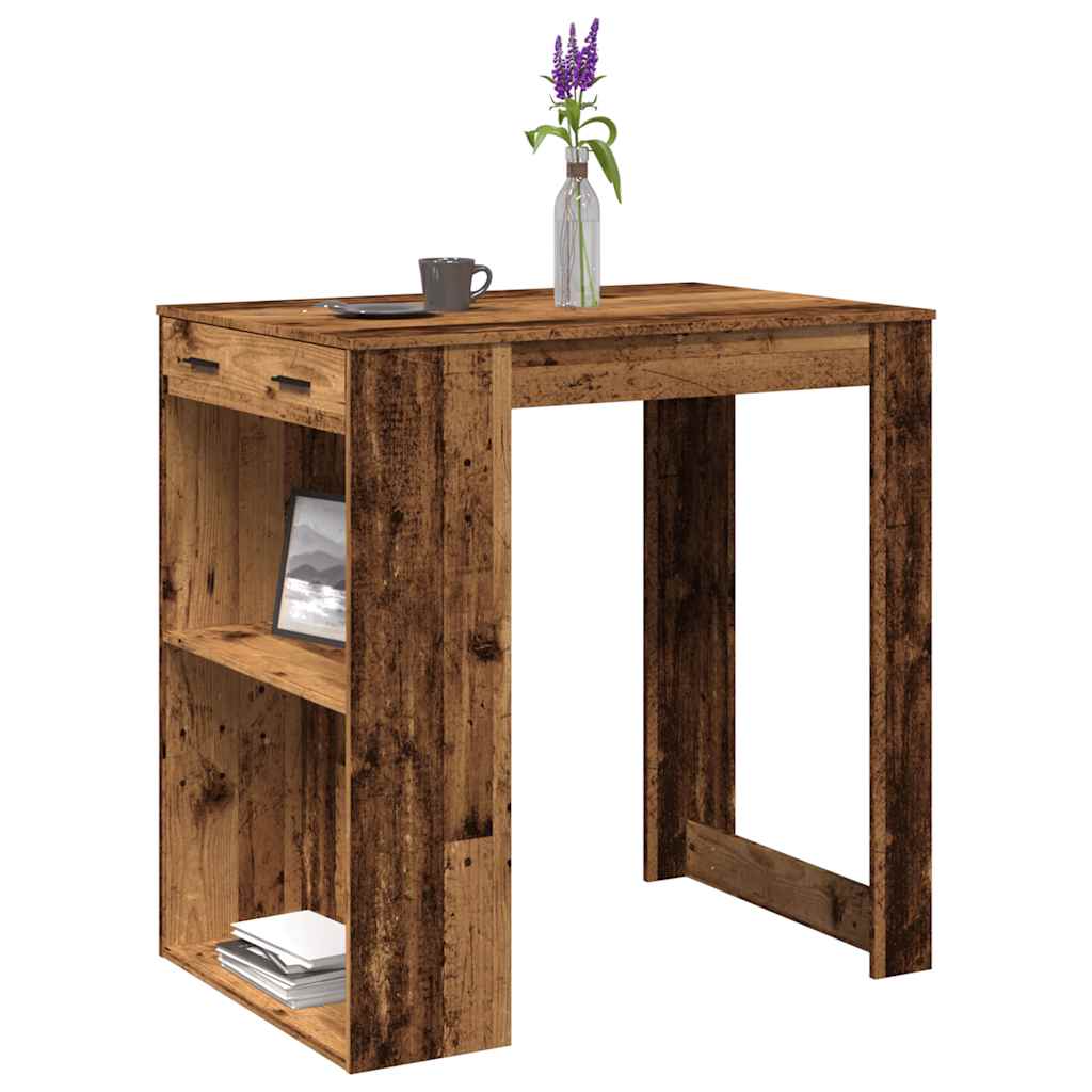 Bartafel 102x70x103,5 cm bewerkt hout oud houtkleurig is nu te koop bij PeponiXL, paradijselijk wonen!