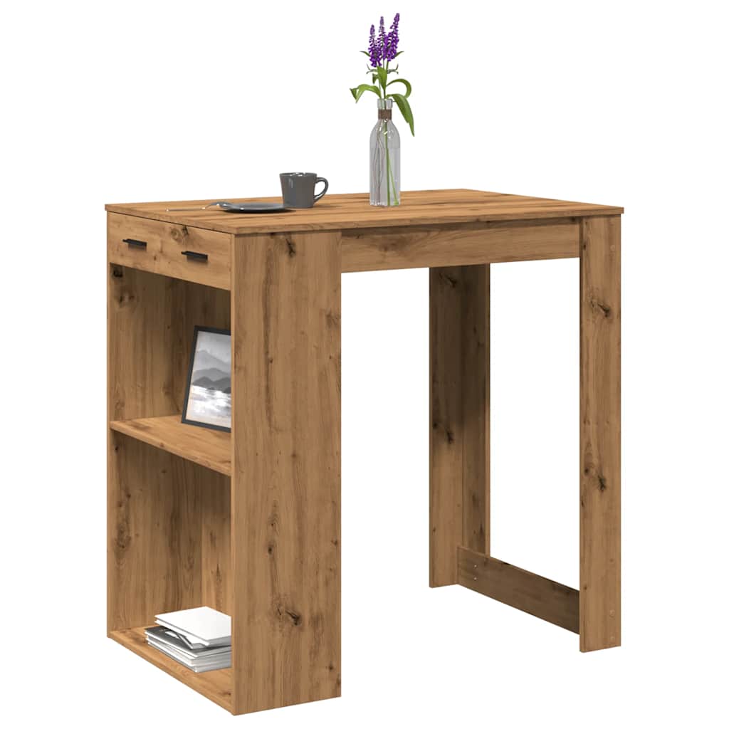 Bartafel 102x70x103,5 cm bewerkt hout artisanaal eikenkleurig is nu te koop bij PeponiXL, paradijselijk wonen!