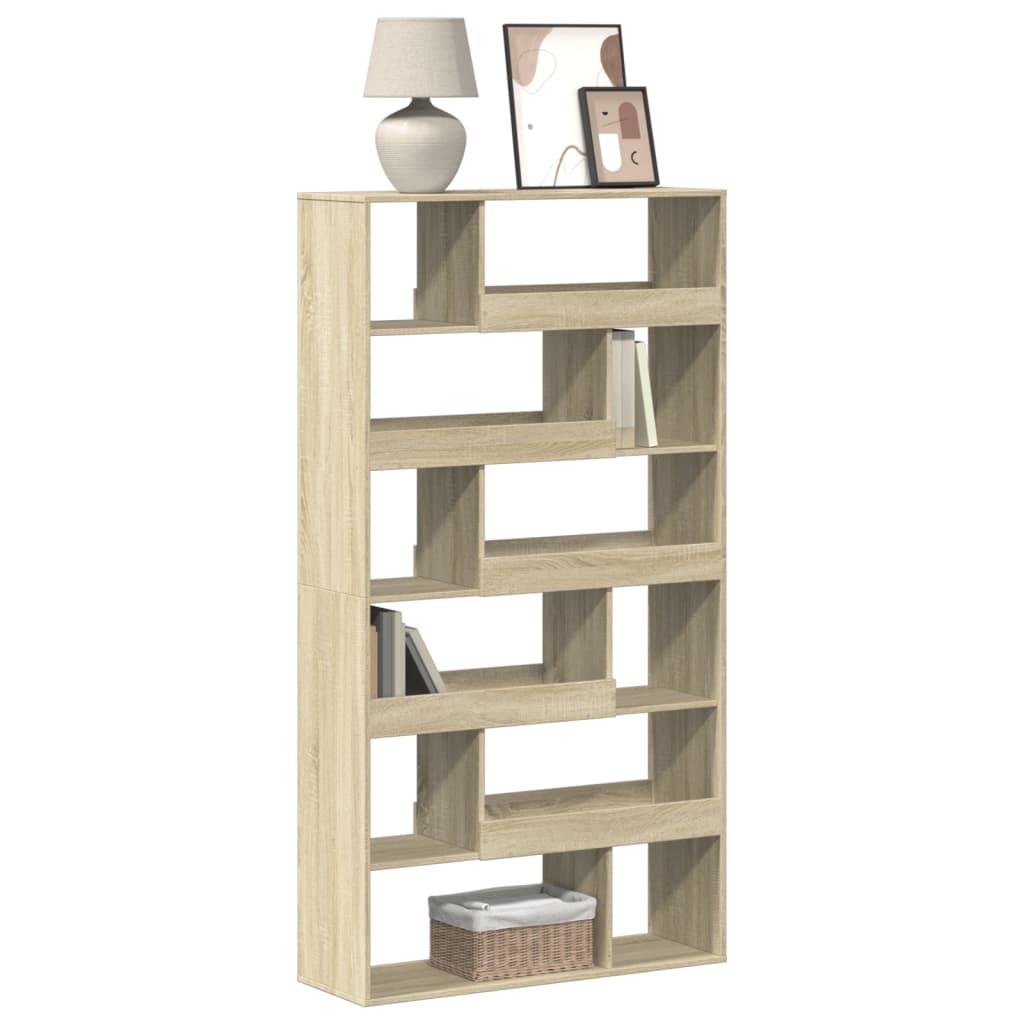 Boekenkast 100x33x187,5 cm bewerkt hout sonoma eikenkleurig is nu te koop bij PeponiXL, paradijselijk wonen!