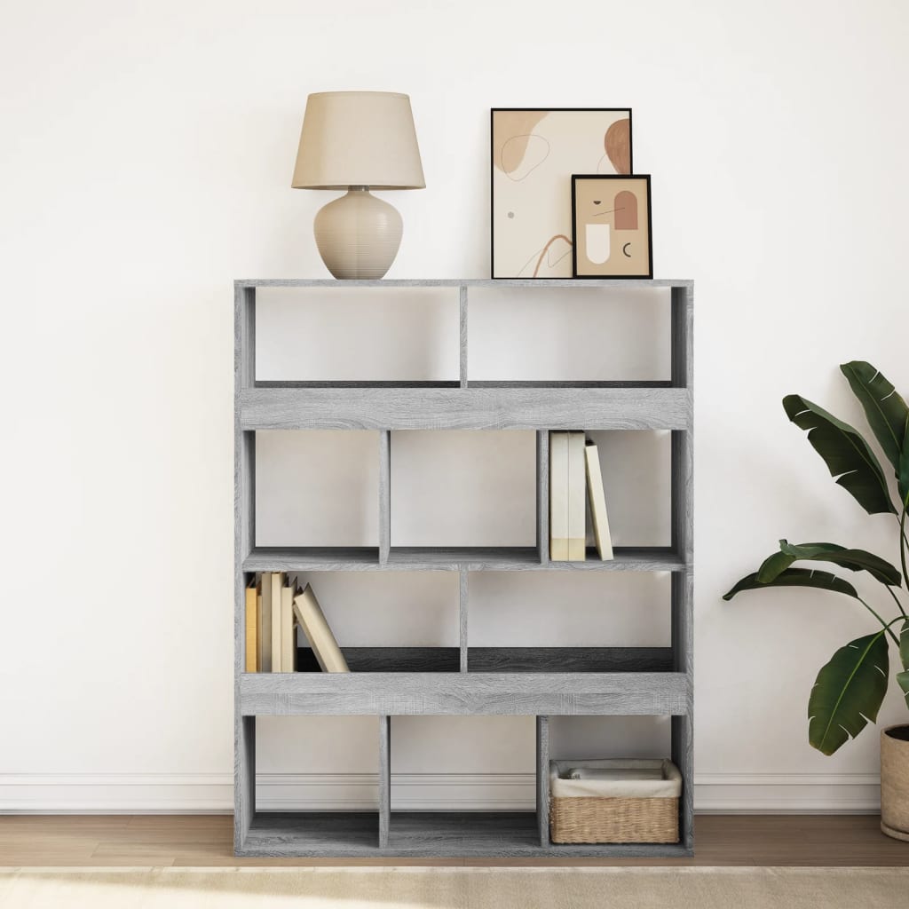 Boekenkast 100x33x125,5 cm bewerkt hout grijs sonoma eikenkleur is nu te koop bij PeponiXL, paradijselijk wonen!