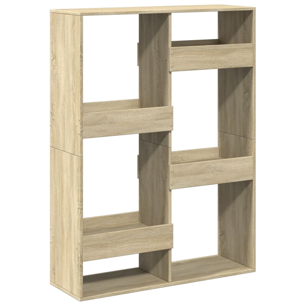 Boekenkast 100x33x135 cm bewerkt hout sonoma eikenkleurig is nu te koop bij PeponiXL, paradijselijk wonen!