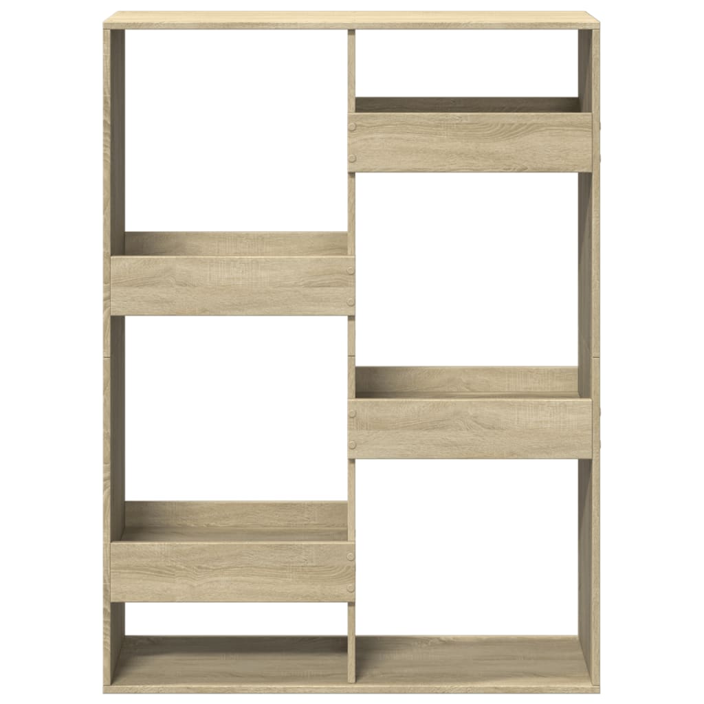 Boekenkast 100x33x135 cm bewerkt hout sonoma eikenkleurig is nu te koop bij PeponiXL, paradijselijk wonen!