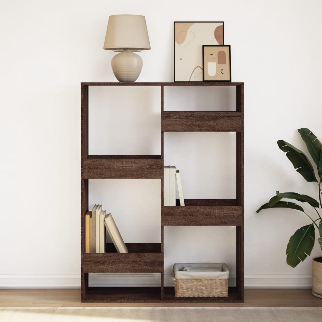 Boekenkast 100x33x135 cm bewerkt hout bruin eikenkleurig is nu te koop bij PeponiXL, paradijselijk wonen!