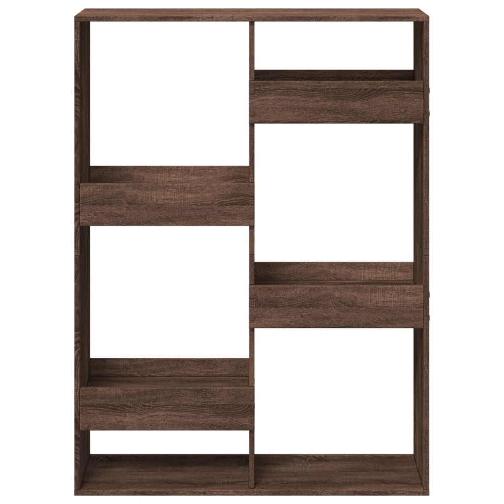 Boekenkast 100x33x135 cm bewerkt hout bruin eikenkleurig is nu te koop bij PeponiXL, paradijselijk wonen!