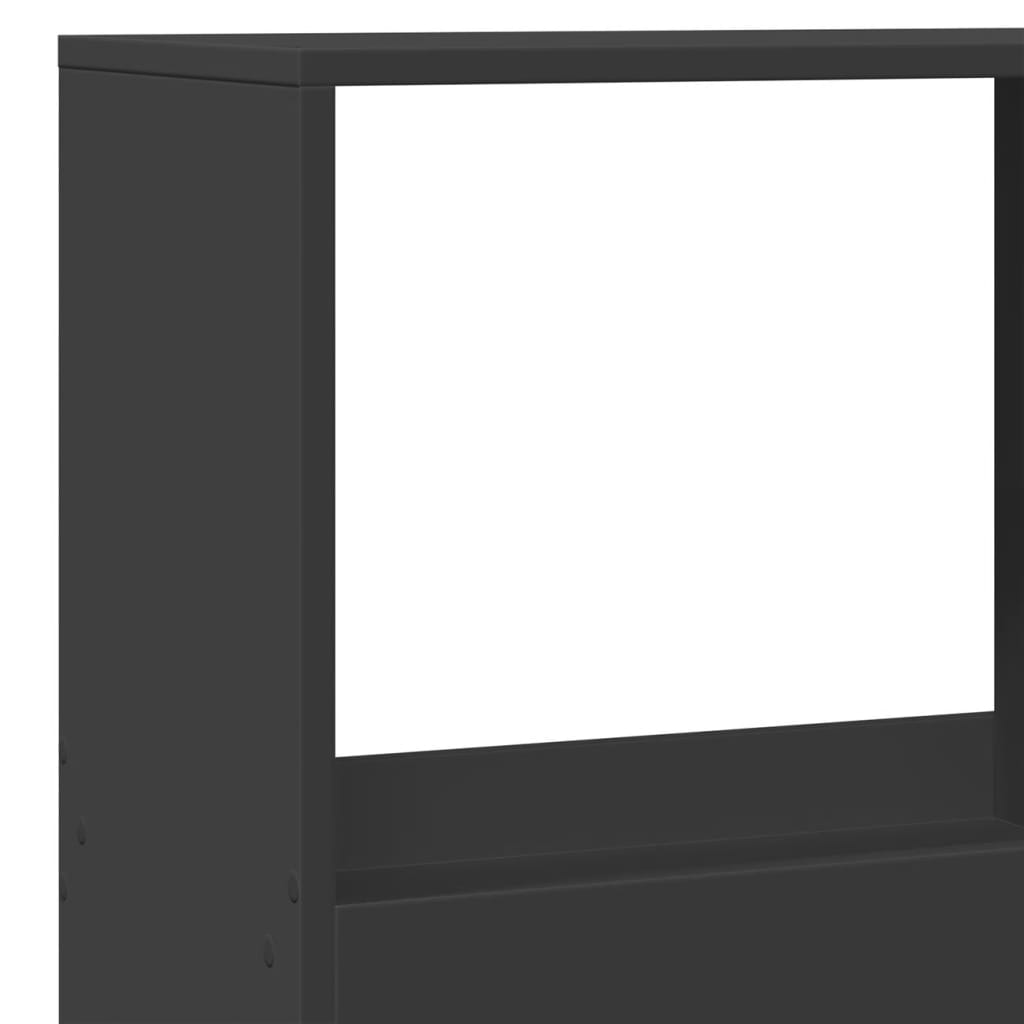 Boekenkast 100x33x175 cm bewerkt hout zwart is nu te koop bij PeponiXL, paradijselijk wonen!