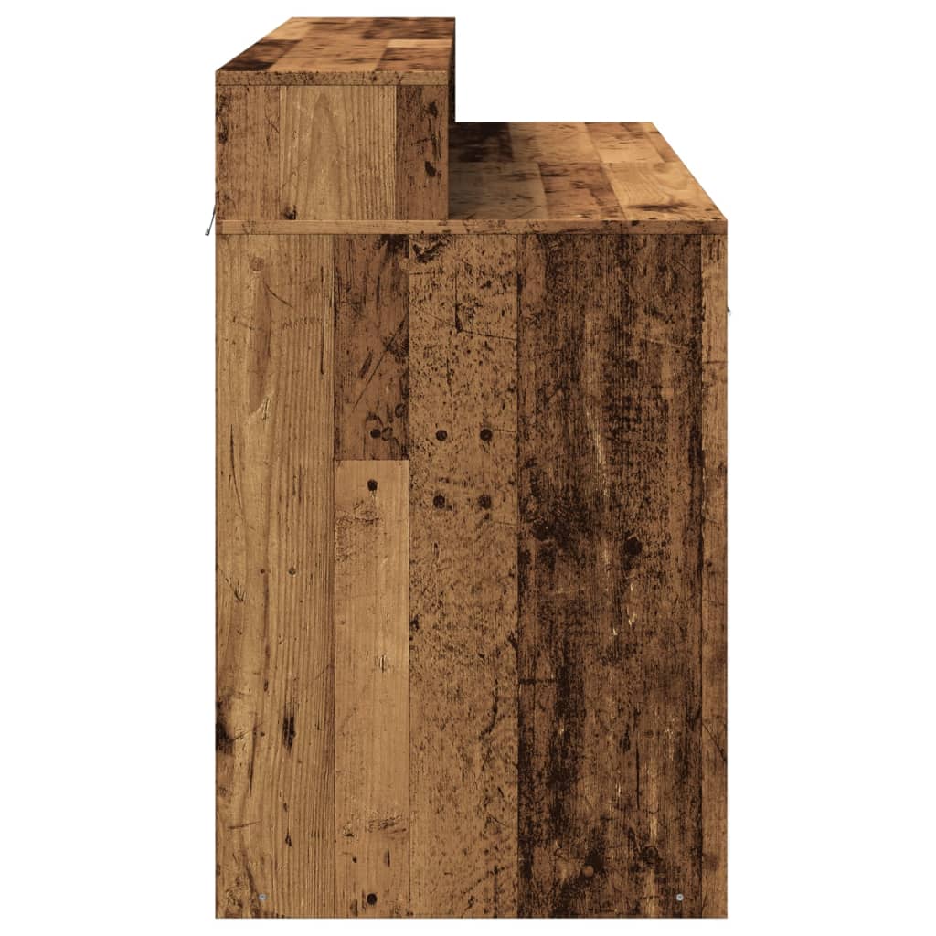 Bureau met LED-verlichting 120x55x91 cm bewerkt hout oud hout is nu te koop bij PeponiXL, paradijselijk wonen!