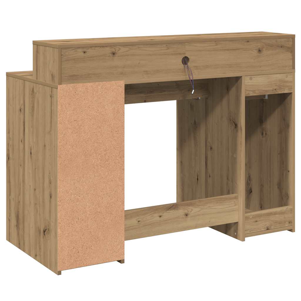 Bureau met LED-verlichting 120x55x91 cm hout artisanaal eiken is nu te koop bij PeponiXL, paradijselijk wonen!