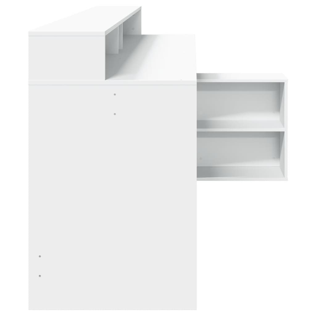 Bureau met LED-verlichting 200x104x91 cm bewerkt hout wit is nu te koop bij PeponiXL, paradijselijk wonen!
