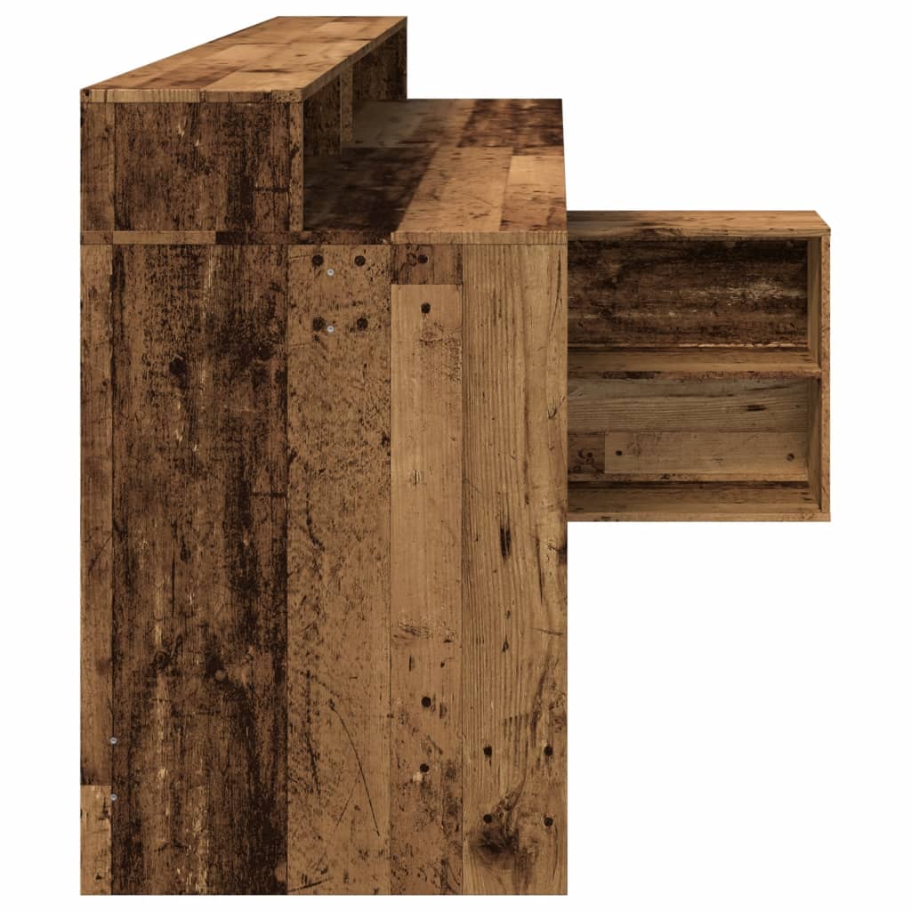 Bureau met LED-verlichting 200x104x91 cm bewerkt hout oud hout is nu te koop bij PeponiXL, paradijselijk wonen!