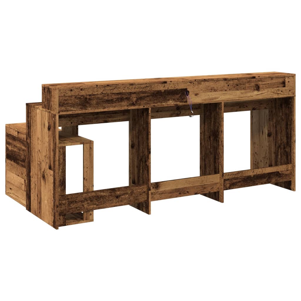 Bureau met LED-verlichting 200x104x91 cm bewerkt hout oud hout is nu te koop bij PeponiXL, paradijselijk wonen!