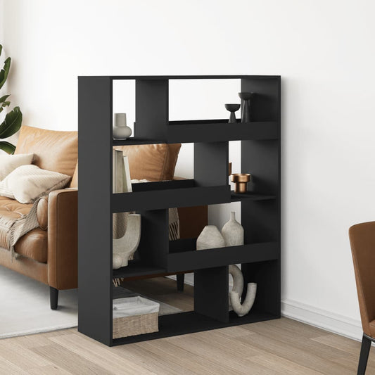 Kamerscherm 100x33x125,5 cm bewerkt hout zwart is nu te koop bij PeponiXL, paradijselijk wonen!