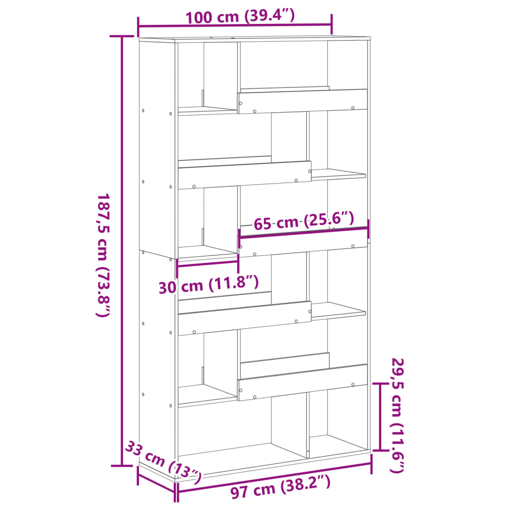 Kamerscherm 100x33x187,5 cm bewerkt hout wit is nu te koop bij PeponiXL, paradijselijk wonen!