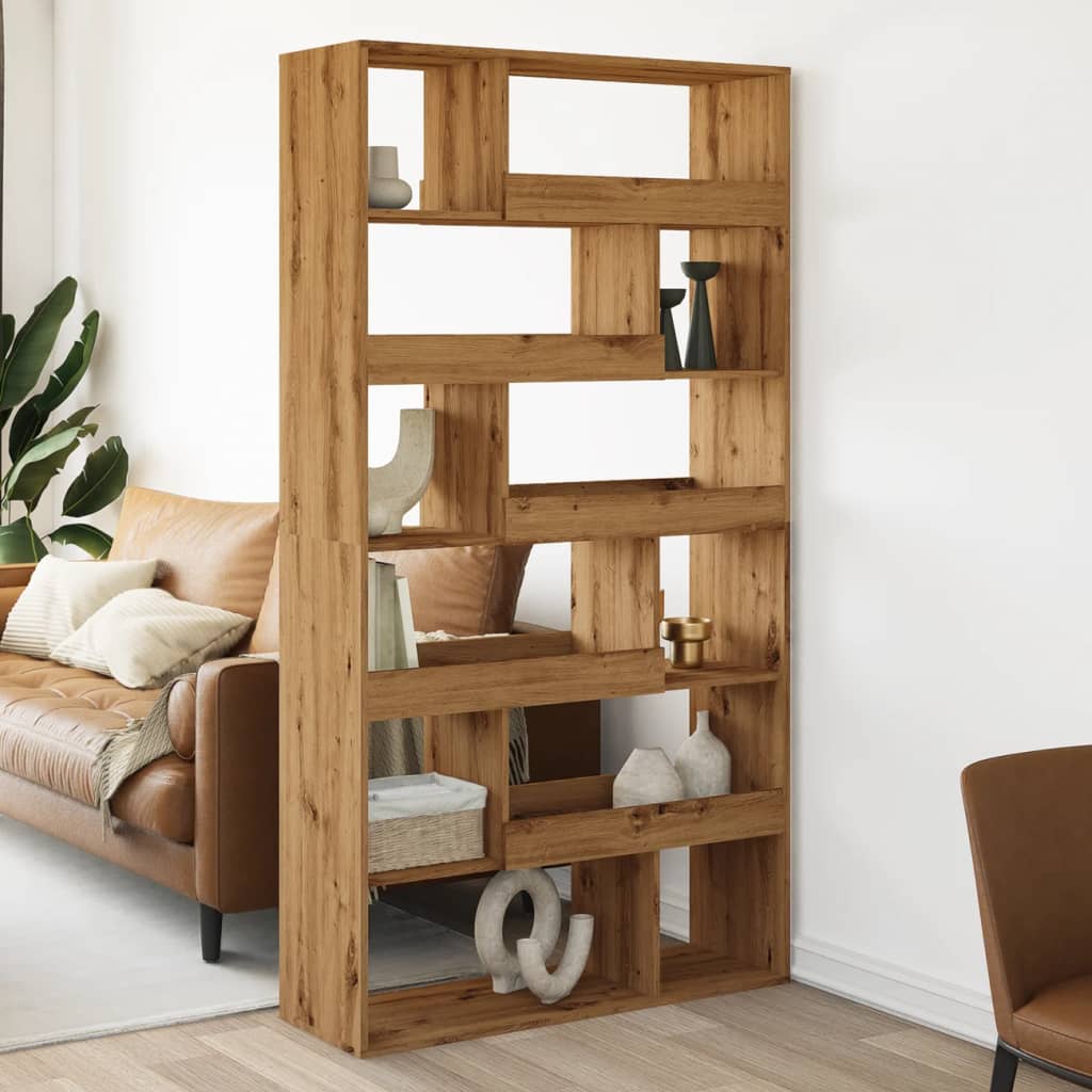 Kamerscherm 100x33x187,5 cm bewerkt hout artisanaal eikenkleur is nu te koop bij PeponiXL, paradijselijk wonen!