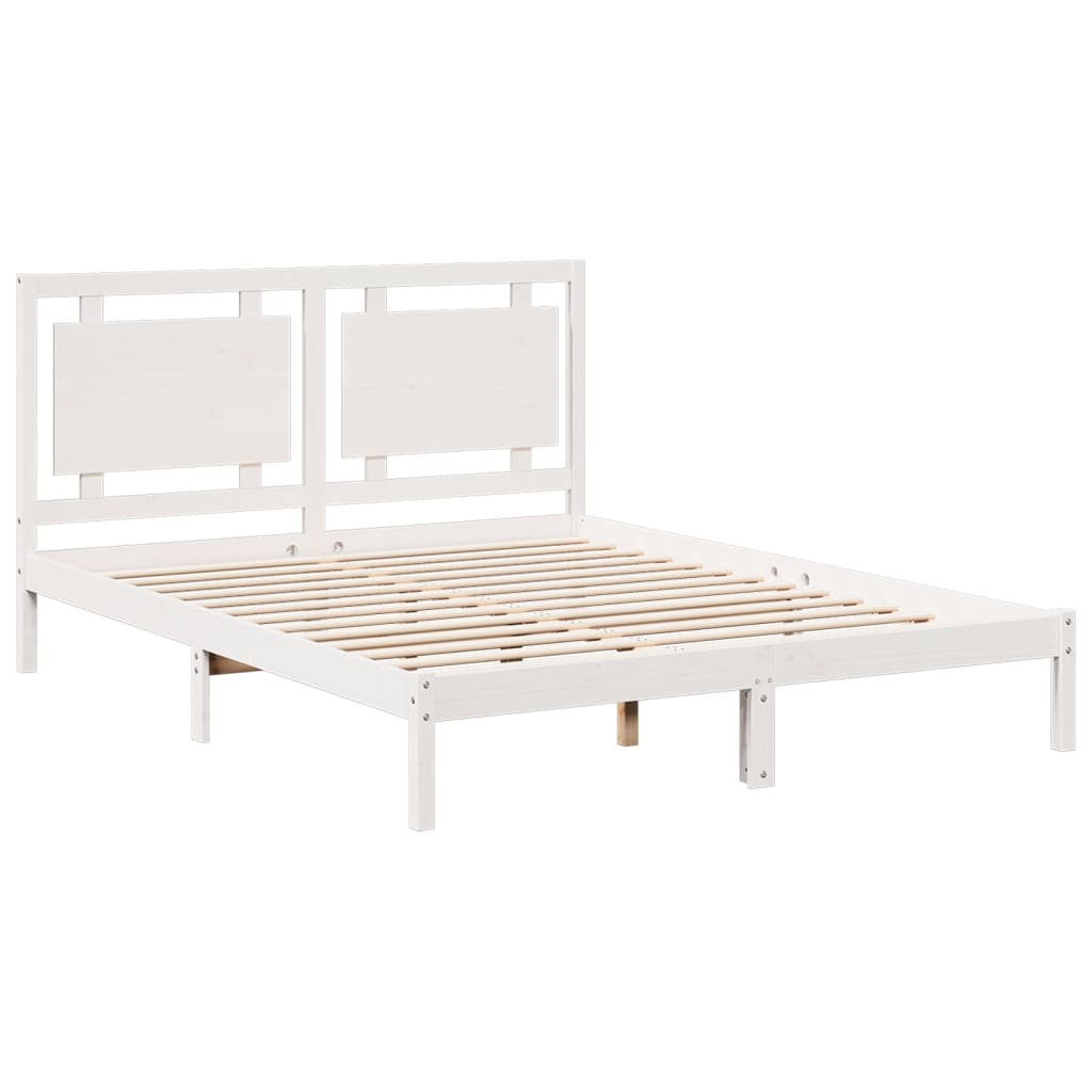 Bedframe extra lang zonder matras massief hout wit 160x210 cm is nu te koop bij PeponiXL, paradijselijk wonen!