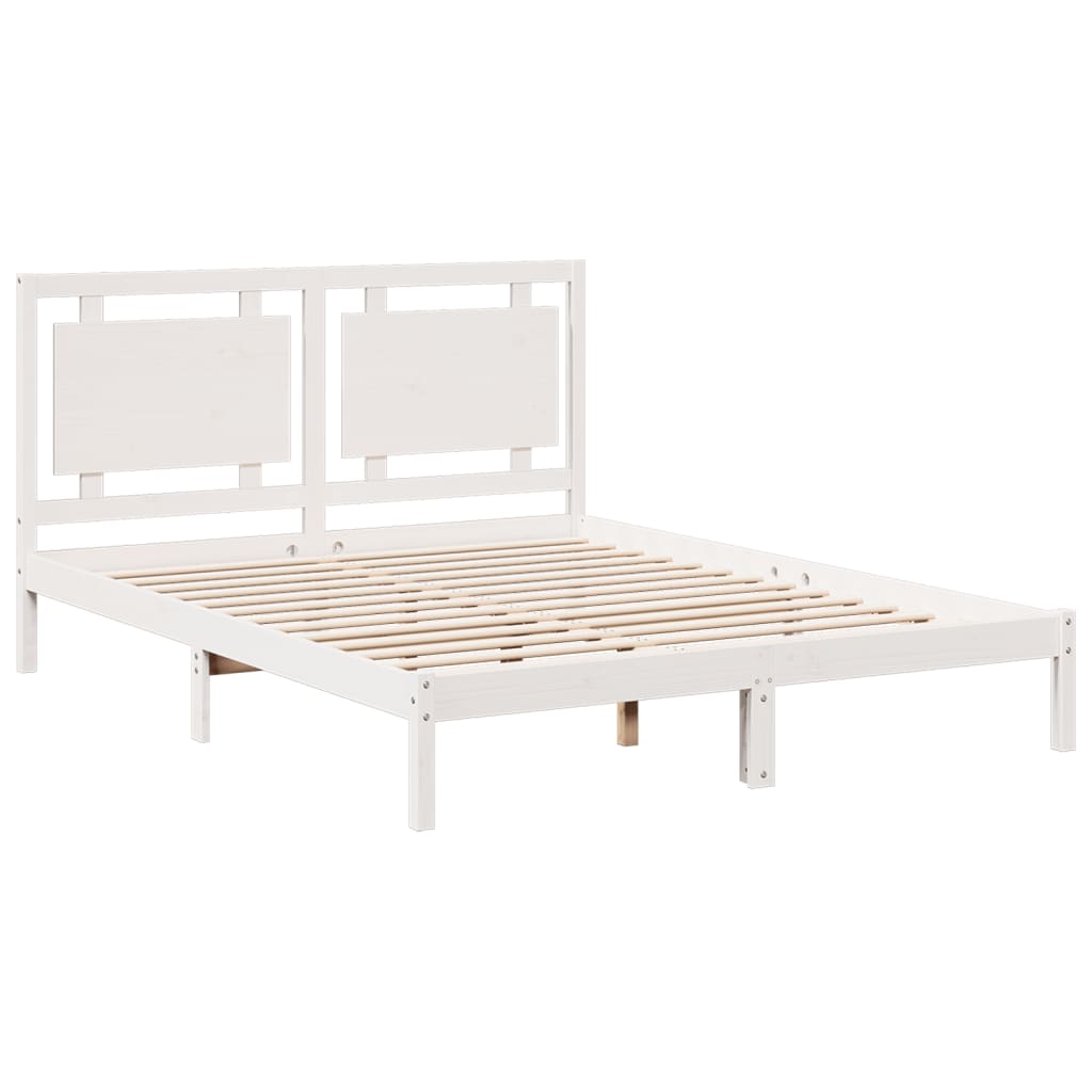Bedframe extra lang zonder matras massief hout wit 160x220 cm is nu te koop bij PeponiXL, paradijselijk wonen!