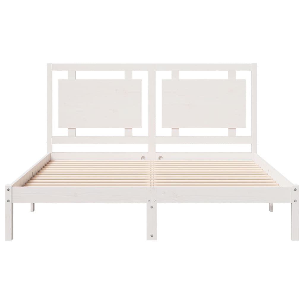 Bedframe extra lang zonder matras massief hout wit 160x220 cm is nu te koop bij PeponiXL, paradijselijk wonen!