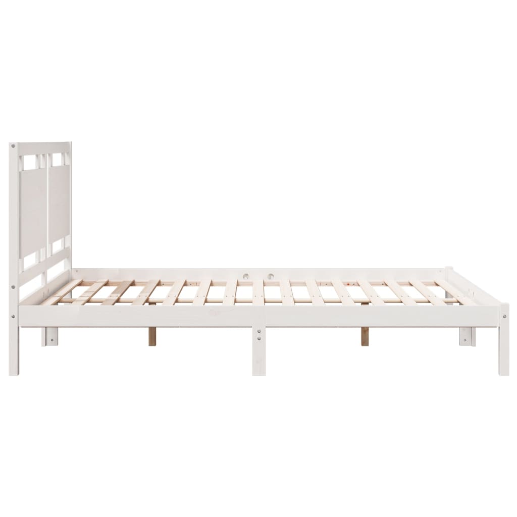 Bedframe extra lang zonder matras massief hout wit 160x220 cm is nu te koop bij PeponiXL, paradijselijk wonen!