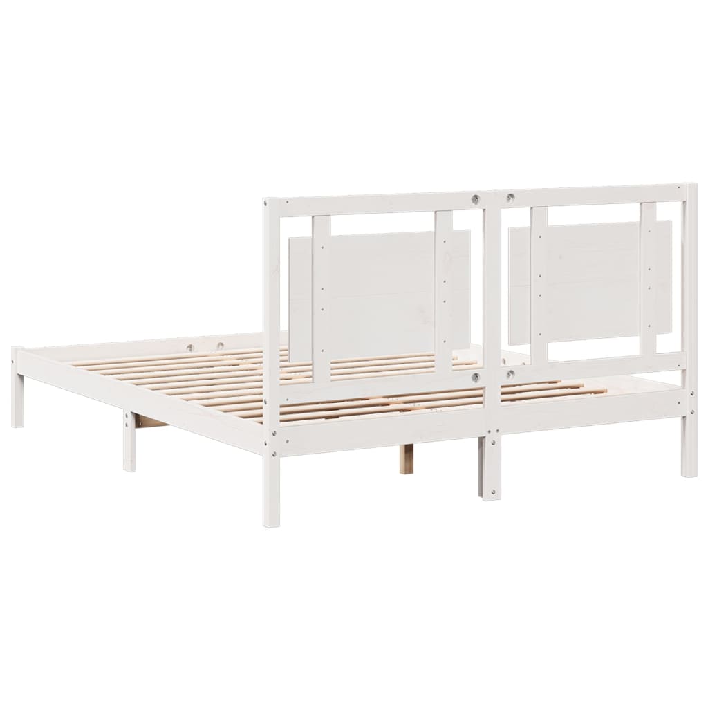 Bedframe extra lang zonder matras massief hout wit 160x220 cm is nu te koop bij PeponiXL, paradijselijk wonen!