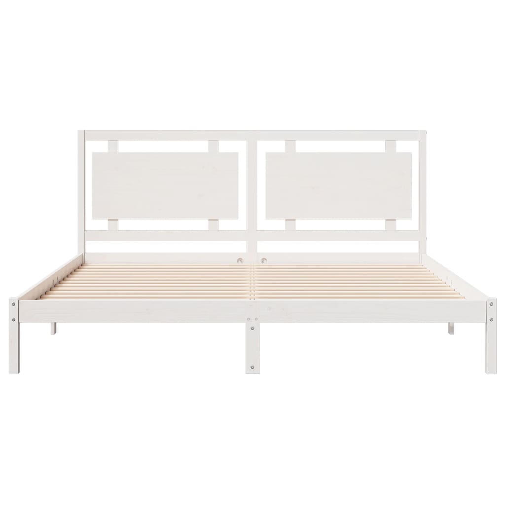 Bedframe extra lang zonder matras massief hout wit 200x220 cm is nu te koop bij PeponiXL, paradijselijk wonen!