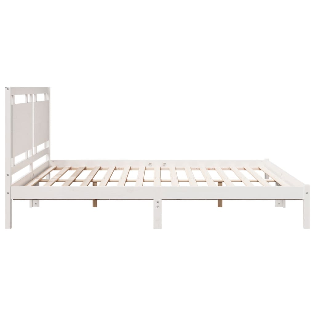 Bedframe extra lang zonder matras massief hout wit 200x220 cm is nu te koop bij PeponiXL, paradijselijk wonen!
