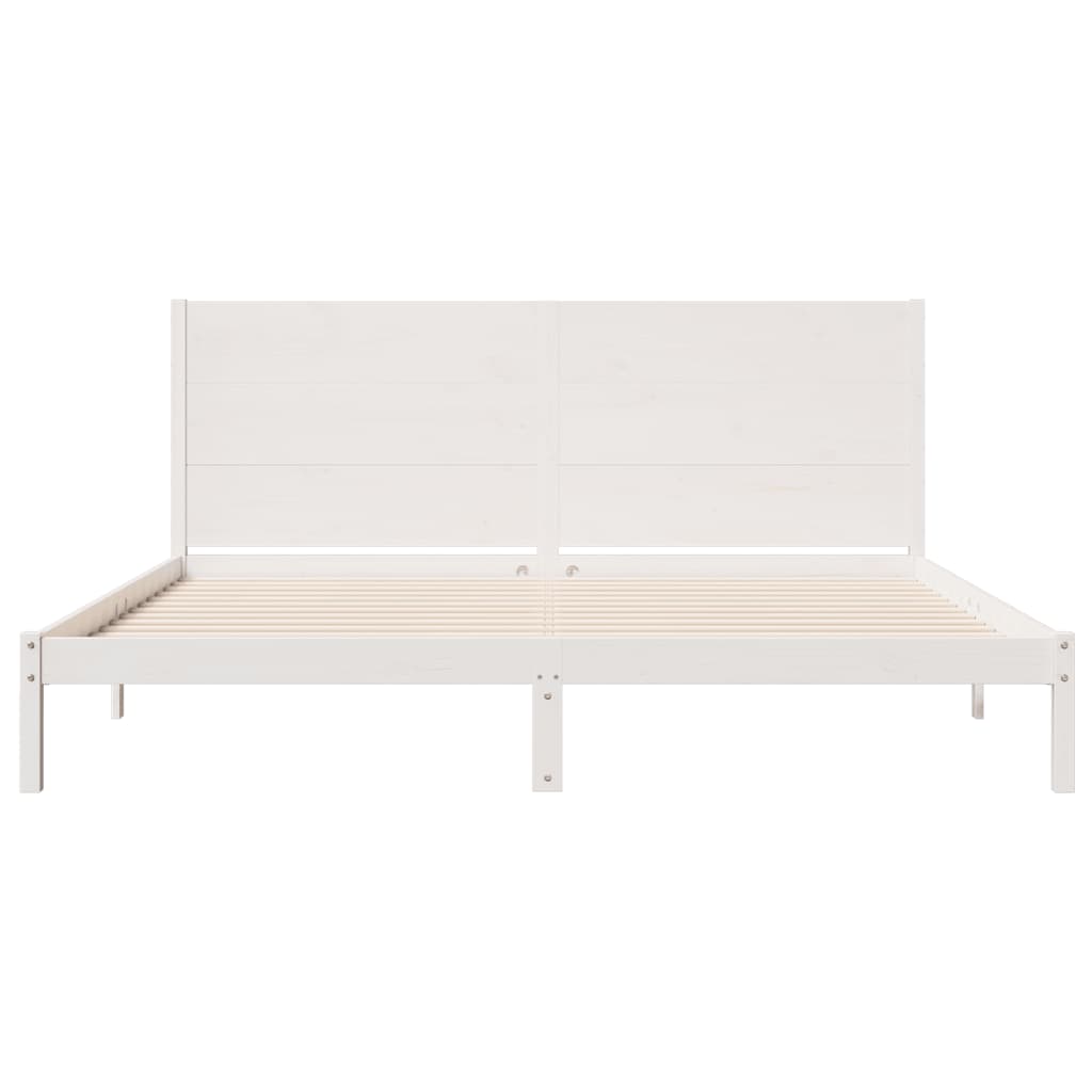 Bedframe extra lang zonder matras massief hout wit 200x220 cm is nu te koop bij PeponiXL, paradijselijk wonen!