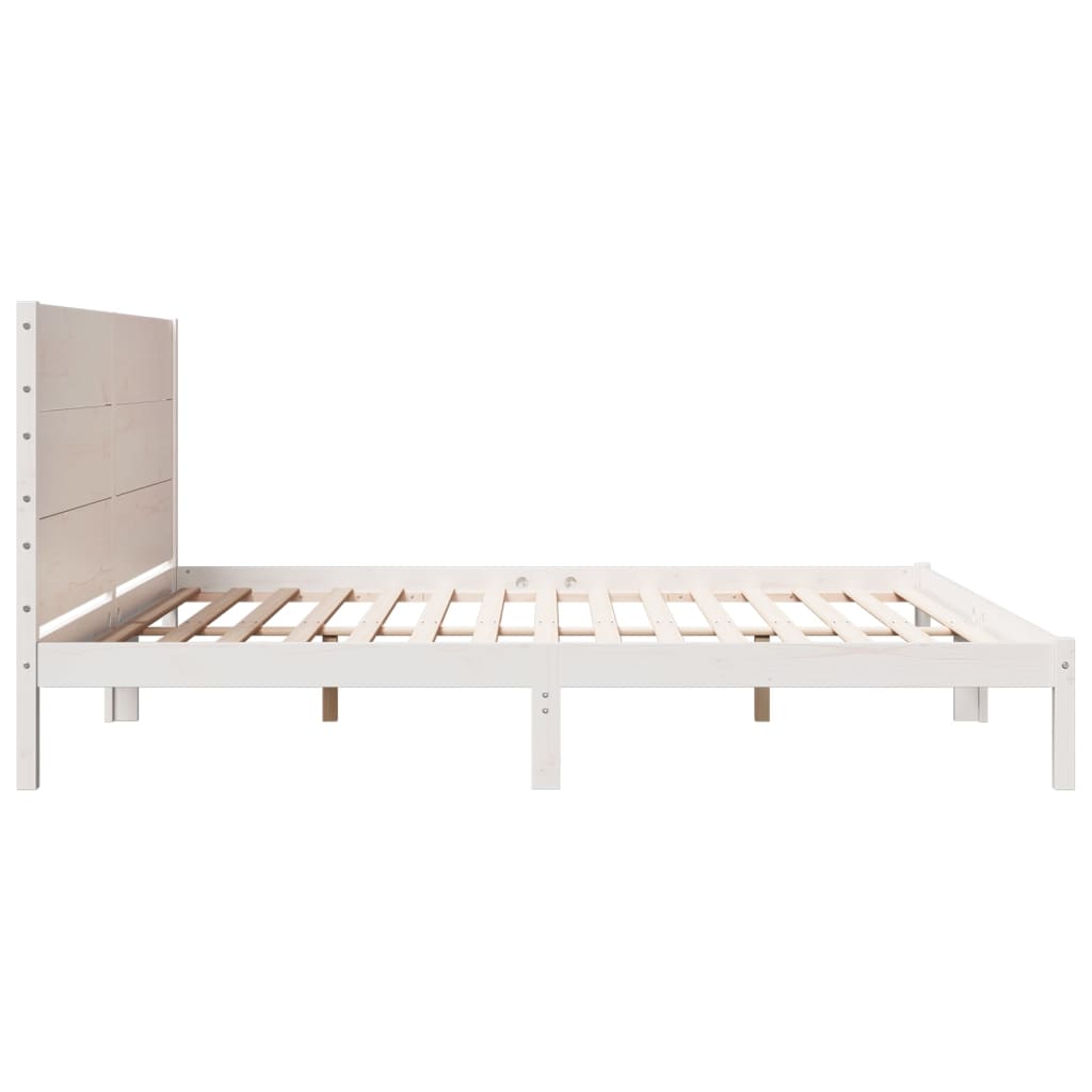 Bedframe extra lang zonder matras massief hout wit 200x220 cm is nu te koop bij PeponiXL, paradijselijk wonen!