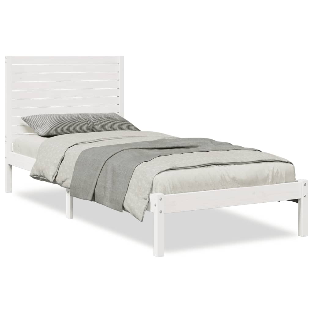 Bedframe extra lang zonder matras massief hout wit 90x210 cm is nu te koop bij PeponiXL, paradijselijk wonen!