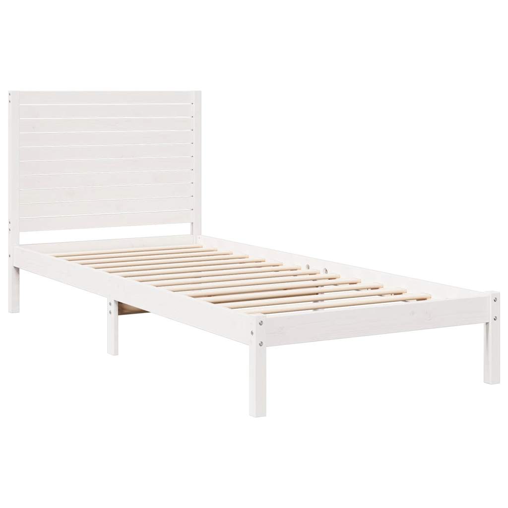 Bedframe extra lang zonder matras massief hout wit 90x210 cm is nu te koop bij PeponiXL, paradijselijk wonen!