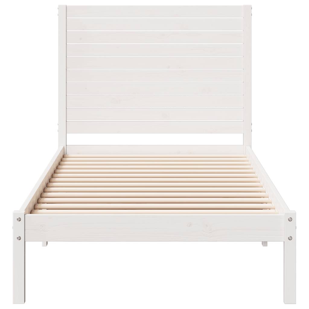 Bedframe extra lang zonder matras massief hout wit 90x210 cm is nu te koop bij PeponiXL, paradijselijk wonen!