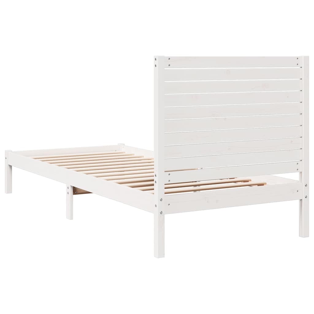 Bedframe extra lang zonder matras massief hout wit 90x210 cm is nu te koop bij PeponiXL, paradijselijk wonen!