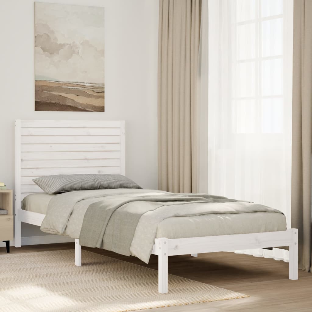 Bedframe extra lang zonder matras massief hout wit 90x210 cm is nu te koop bij PeponiXL, paradijselijk wonen!