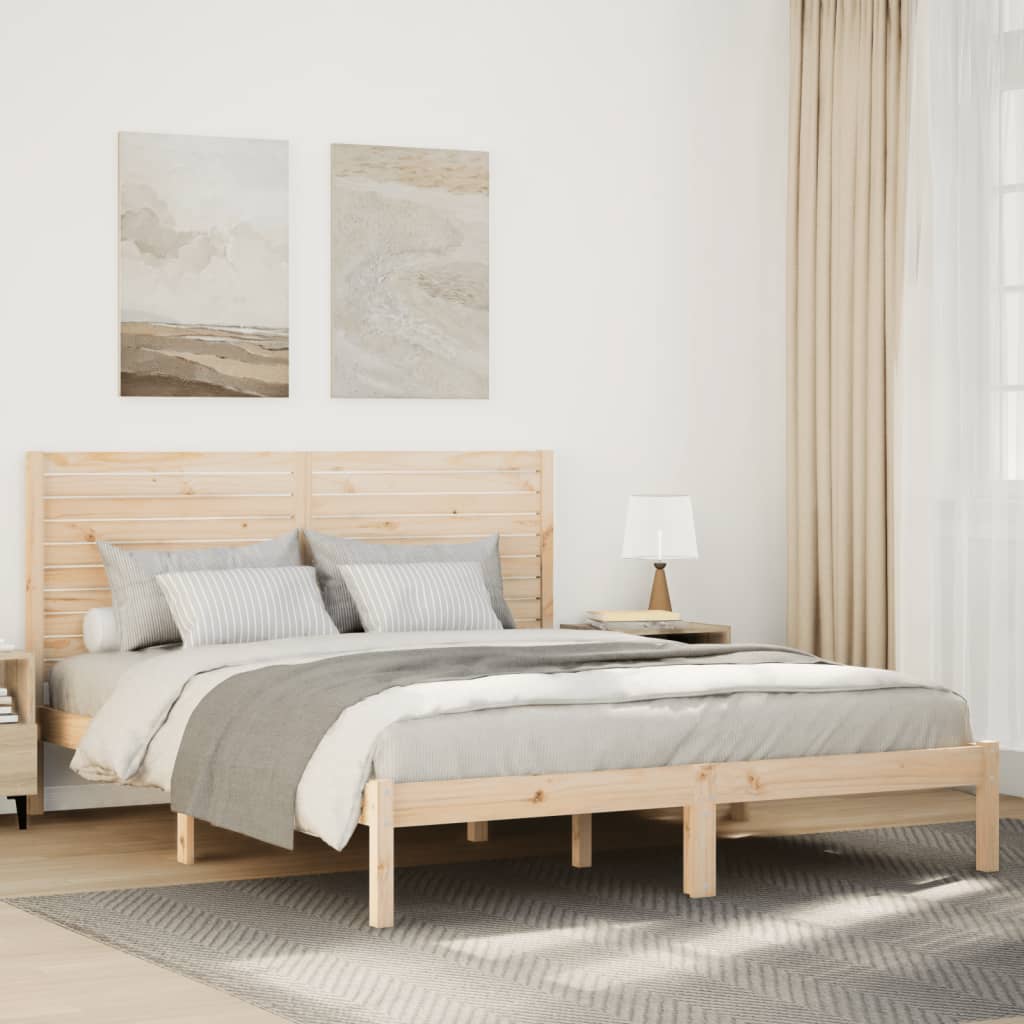 Bedframe extra lang zonder matras massief hout 140x210 cm is nu te koop bij PeponiXL, paradijselijk wonen!